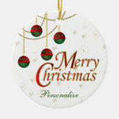Frohe Weihnachten Keramik Ornament (Vorne)