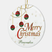 Frohe Weihnachten Keramik Ornament (Links)