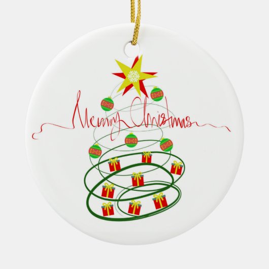 Frohe Weihnachten Keramik Ornament (Vorne)