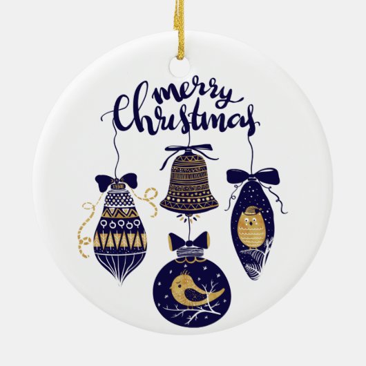 Frohe Weihnachten Keramik Ornament (Hinten)