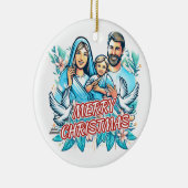 Frohe Weihnachten Keramik Ornament (Rechts)