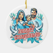 Frohe Weihnachten Keramik Ornament (Hinten)