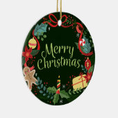 Frohe Weihnachten Keramik Ornament (Rechts)