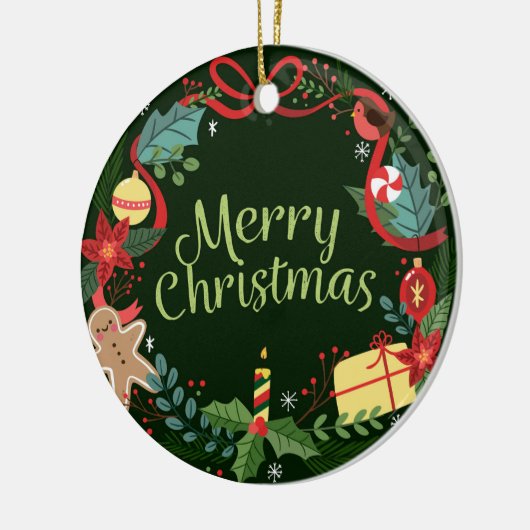 Frohe Weihnachten Keramik Ornament (Links)