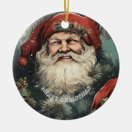 Frohe Weihnachten Keramik Ornament (Vorne)