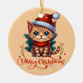 Frohe Weihnachten Keramik Ornament (Vorne)