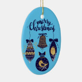 Frohe Weihnachten Keramik Ornament (Rechts)