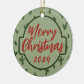 frohe Weihnachten Keramik Ornament (Links)