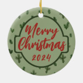 frohe Weihnachten Keramik Ornament (Hinten)