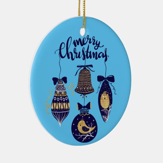 Frohe Weihnachten Keramik Ornament (Rechts)