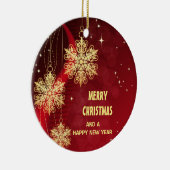 "Frohe Weihnachten" Keramik Ornament (Rechts)