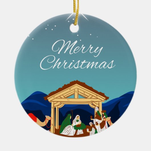 frohe Weihnachten Keramik Ornament (Vorne)