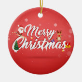 Frohe Weihnachten Keramik Ornament (Vorne)