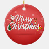 Frohe Weihnachten Keramik Ornament (Hinten)