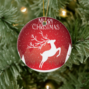 Frohe Weihnachten Keramik Ornament