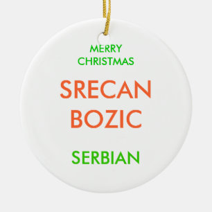 FROHE WEIHNACHTEN, KERAMIK ORNAMENT