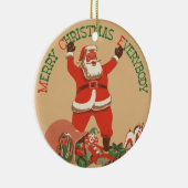 Frohe Weihnachten Keramik Ornament (Rechts)