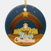 Frohe Weihnachten Keramik Ornament (Vorne)