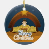 Frohe Weihnachten Keramik Ornament (Hinten)