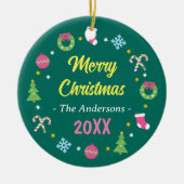 Frohe Weihnachten Keramik Ornament (Vorne)