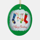 Frohe Weihnachten Keramik Ornament (Rechts)