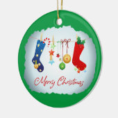 Frohe Weihnachten Keramik Ornament (Links)