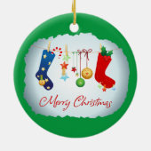 Frohe Weihnachten Keramik Ornament (Hinten)