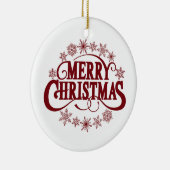 Frohe Weihnachten Keramik Ornament (Rechts)
