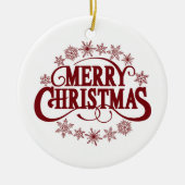 Frohe Weihnachten Keramik Ornament (Vorne)