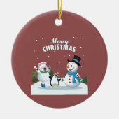 Frohe Weihnachten Keramik Ornament (Vorne)