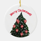 Frohe Weihnachten Keramik Ornament (Hinten)