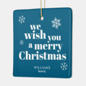 Frohe Weihnachten Keramikornament (Links)