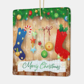 Frohe Weihnachten Keramikornament (Links)