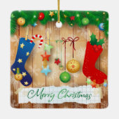 Frohe Weihnachten Keramikornament (Rückseite)