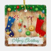 Frohe Weihnachten Keramikornament (Vorderseite)