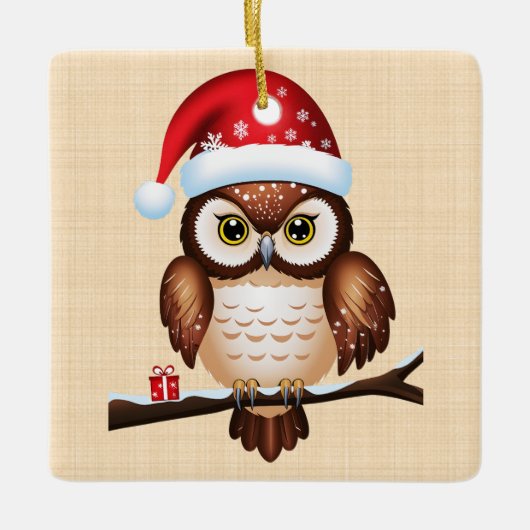 Frohe Weihnachten Keramikornament (Vorderseite)