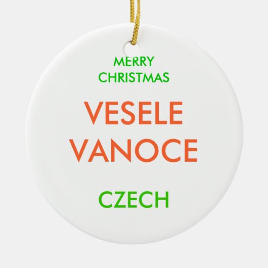 FROHE WEIHNACHTEN, KERAMIKORNAMENT (Vorne)