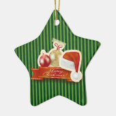 Frohe Weihnachten! Keramikornament (Links)