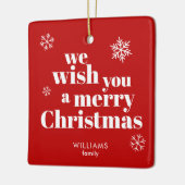 Frohe Weihnachten Keramikornament (Links)