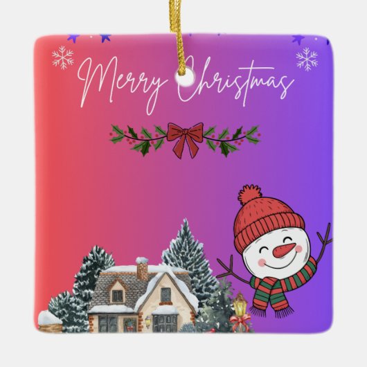 Frohe Weihnachten Keramikornament (Vorderseite)