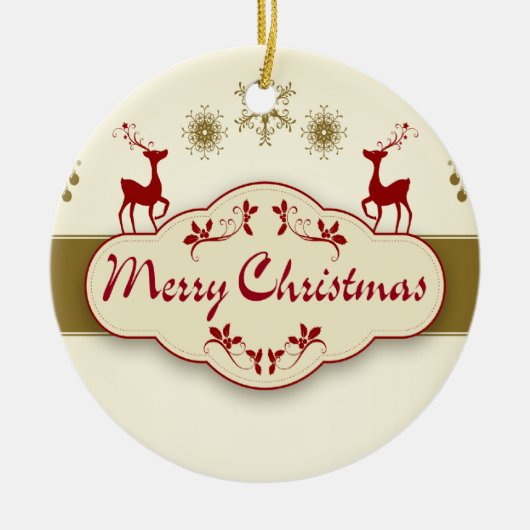 Frohe Weihnachten Keramikornament (Vorne)