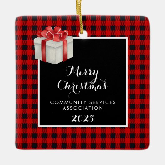 Frohe Weihnachten Keramikornament (Vorderseite)