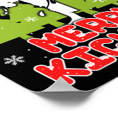 Frohe Weihnachten Kickmas Lustiger Weihnachtsbaum Poster (Ecke)
