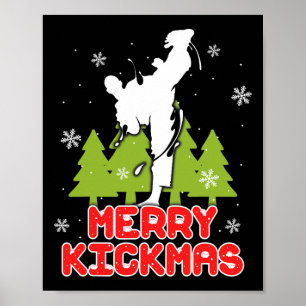 Frohe Weihnachten Kickmas Lustiger Weihnachtsbaum  Poster
