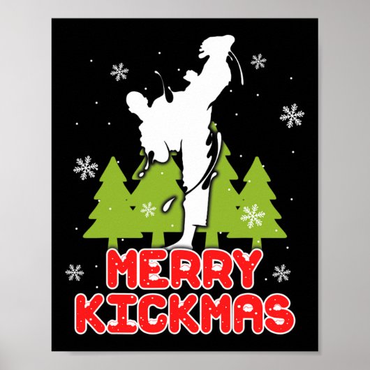 Frohe Weihnachten Kickmas Lustiger Weihnachtsbaum Poster (Vorne)