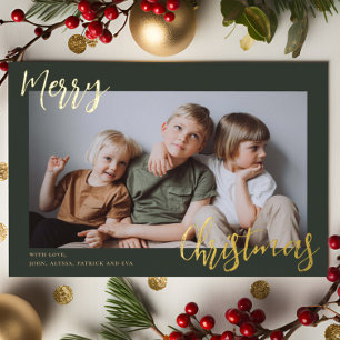 Frohe Weihnachten Kinder Foto Folien Feiertagskarte