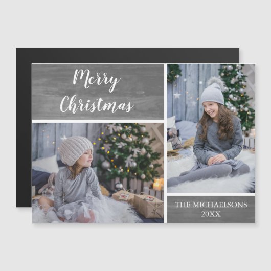 Frohe Weihnachten Kinder Foto Magnet (Vorne/Hinten)