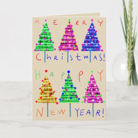 Frohe Weihnachten Kinder Kunst Weihnachtskarten (Vorderseite)