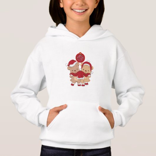 Frohe Weihnachten Kinder Pullover Hoodie (Vorderseite)