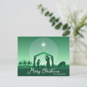 Frohe Weihnachten Kippenszene Grün Religiös (Stehend Vorderseite)